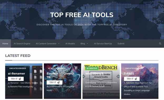 TopFree AI Tools Directory screenshot and logo