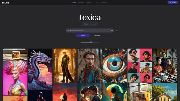 Lexica screenshot and logo