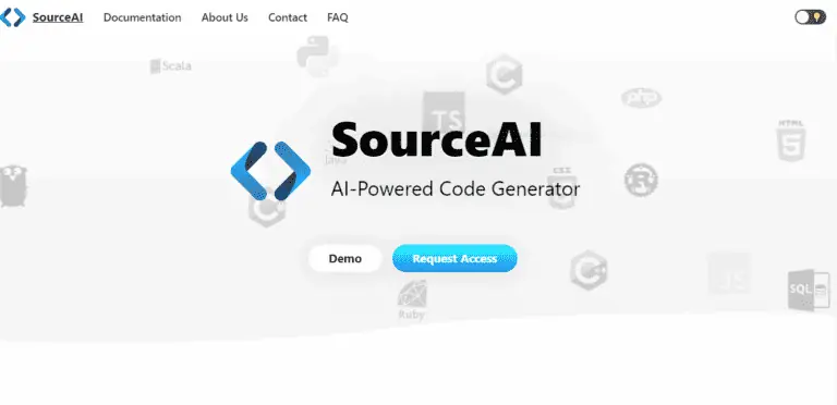 SourceAI screenshot and logo