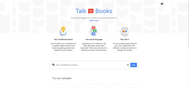 Talk To Books screenshot and logo